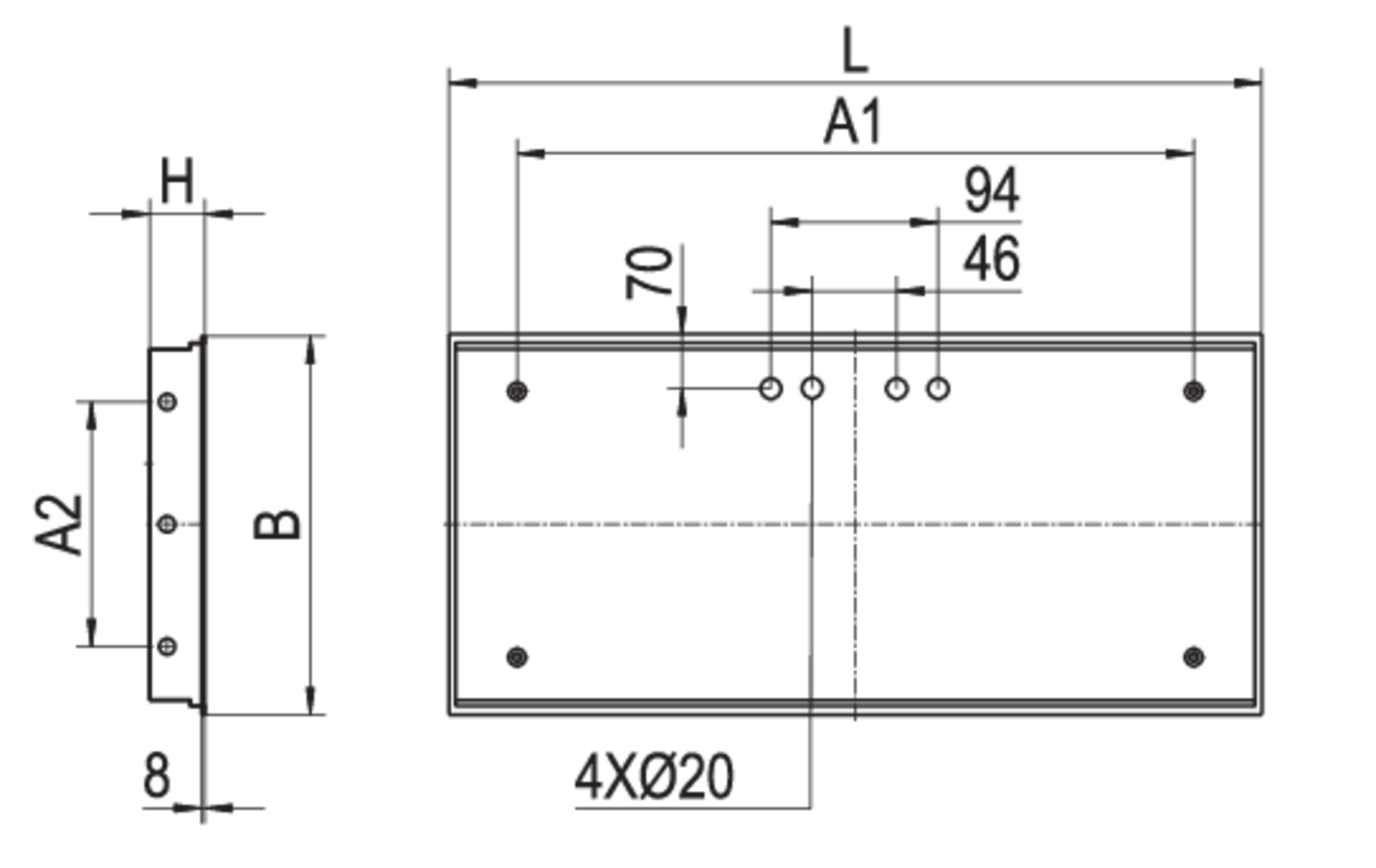 Dimension drawing